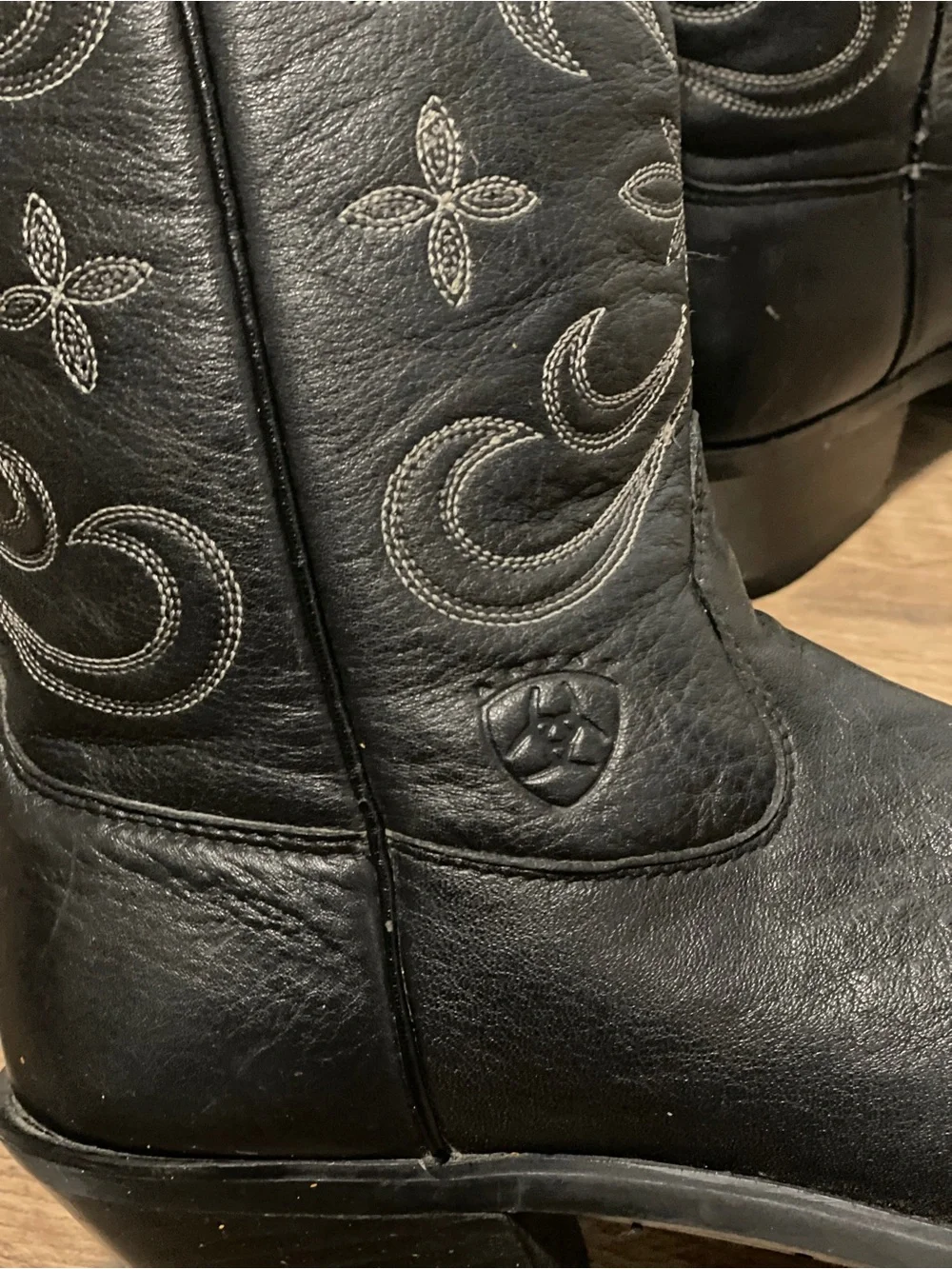 Ariat Black Over-the-Knee Western Boots with Pink Lining